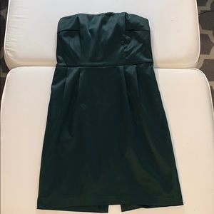 Express Dark Green Strapless Dress - Size 8